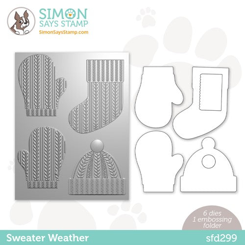 Simon Says Stamp! Simon Says Stamp Embossing Folder And Dies SWEATER WEATHER sfd299 Holiday Sparkle