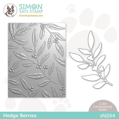 Simon Says Stamp! Simon Says Stamp Embossing Folder And Dies HEDGE BERRIES sfd264 Holiday Sparkle