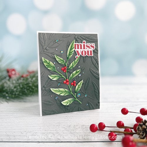 Simon Says Stamp! Simon Says Stamp Embossing Folder And Dies HEDGE BERRIES sfd264 Holiday Sparkle | color-code:ALT21
