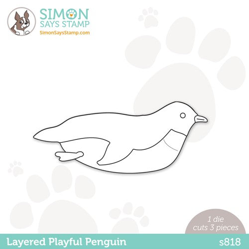 Simon Says Stamp! Simon Says Stamp LAYERED PLAYFUL PENGUIN Wafer Dies s818 Holiday Sparkle
