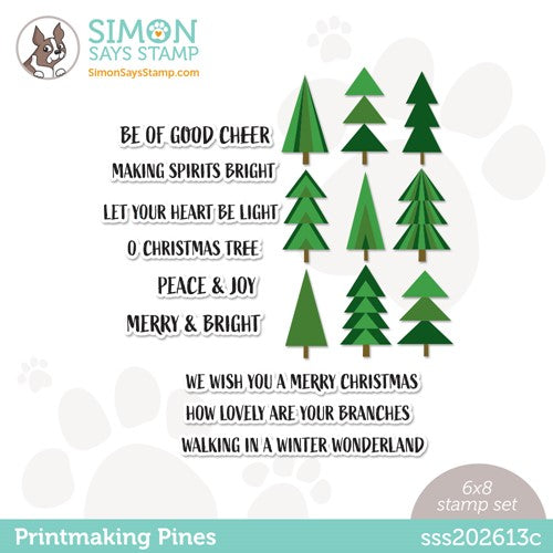 Simon Says Stamp! Simon Says Clear Stamps PRINTMAKING PINES sss202613c Holiday Sparkle