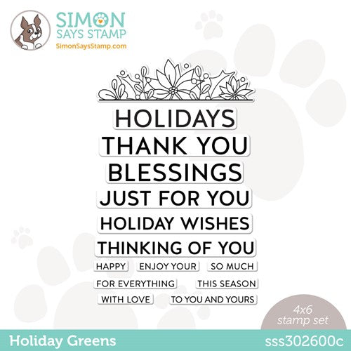 Simon Says Stamp! Simon Says Clear Stamps HOLIDAY GREENS sss302600c Holiday Sparkle