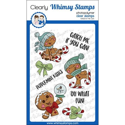 Simon Says Stamp! Whimsy Stamps GINGERBREAD FUN Clear Stamps KHB140a