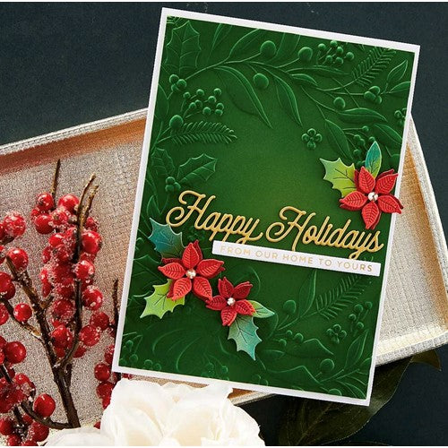 Simon Says Stamp! E3D-041 Spellbinders HOLIDAY FLORAL SWAG 3D Embossing Folder