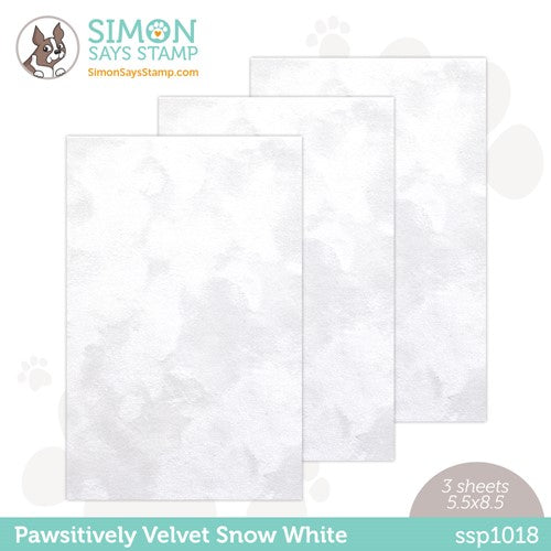 Simon Says Stamp PAWSITIVELY VELVET LUXURY CARDSTOCK SNOW WHITE ssp101