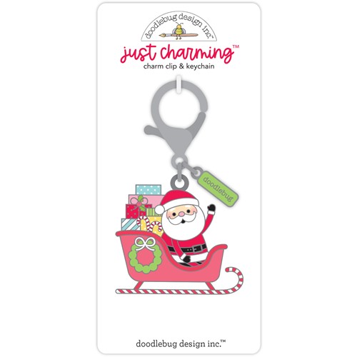 Simon Says Stamp! Doodlebug HERE COMES SANTA CLAUS Just Charming Clip and Keychain 7917