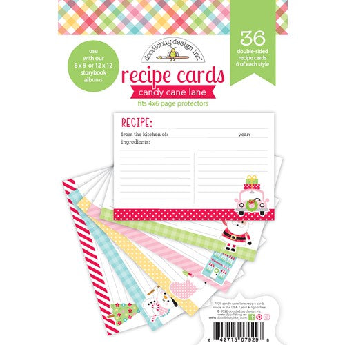 Simon Says Stamp! Doodlebug RECIPE CARDS Candy Cane Lane 7929
