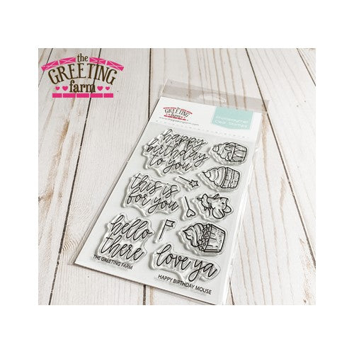 Simon Says Stamp! The Greeting Farm HAPPY BIRTHDAY MOUSE Clear Stamps tgf644