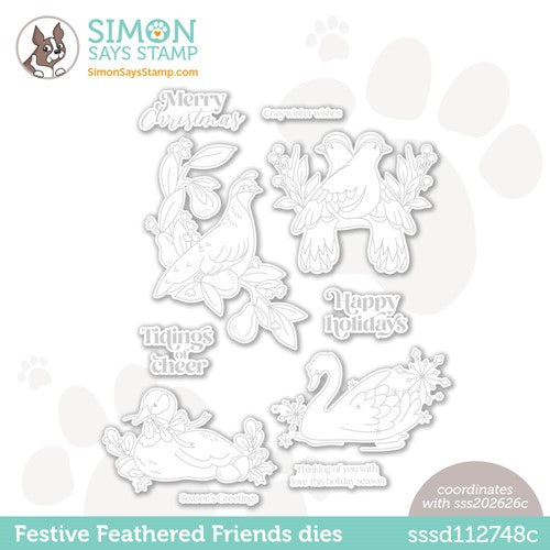 Simon Says Stamp! Simon Says Stamp FESTIVE FEATHERED FRIENDS Wafer Dies sssd112748c