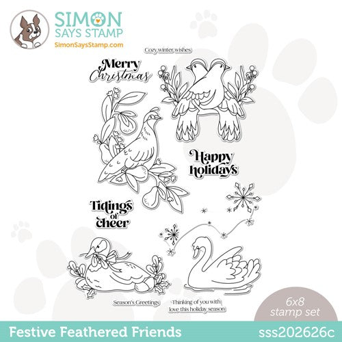 Simon Says Stamp! Simon Says Clear Stamps FESTIVE FEATHERED FRIENDS sss202626c