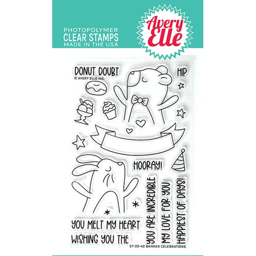 Simon Says Stamp! Avery Elle Clear Stamps BANNER CELEBRATIONS ST-22-42