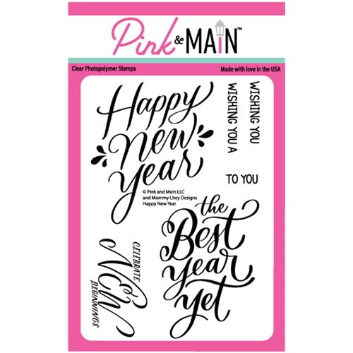 Simon Says Stamp! Pink and Main HAPPY NEW YEAR Clear Stamps PM0582
