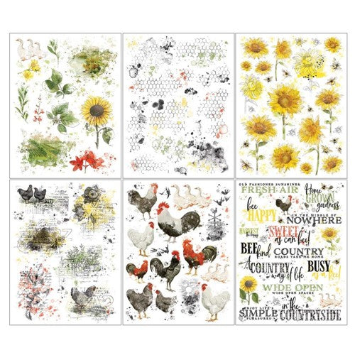 Simon Says Stamp! 49 and Market VINTAGE ARTISTRY COUNTRYSIDE Rub-Ons Transfer Sheets VAC-38725