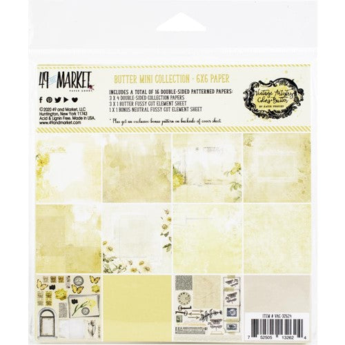 Simon Says Stamp! 49 and Market VINTAGE ARTISTRY Colors and Butters BUTTER MINI 6x6 Paper Pad Collection VAC32624