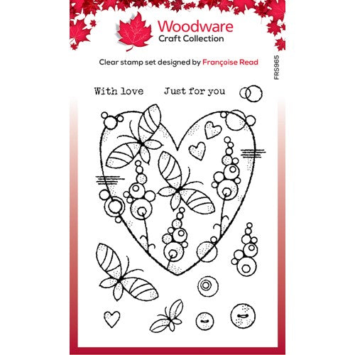 Simon Says Stamp! Woodware Craft Collection BUTTERFLY HEART Clear Stamps frs965