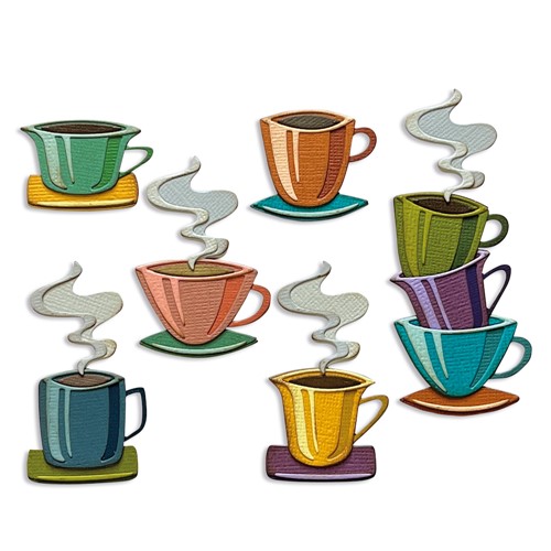Simon Says Stamp! Tim Holtz Sizzix PAPERCUT CAFE Thinlits Dies 666287