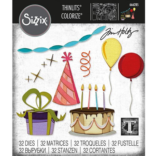 Simon Says Stamp! Tim Holtz Sizzix CELEBRATE Colorize Thinlits Dies 666285