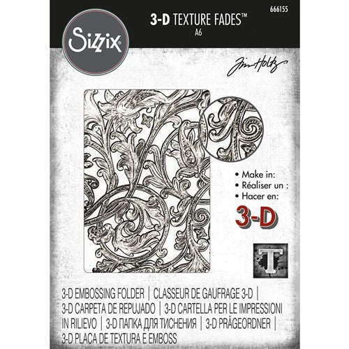 Simon Says Stamp! Tim Holtz Sizzix ENTANGLED 3D Texture Fades Embossing Folder 666155