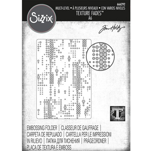 Simon Says Stamp! Tim Holtz Sizzix DOTTED Multi-Level Texture Fades Embossing Folder 666292