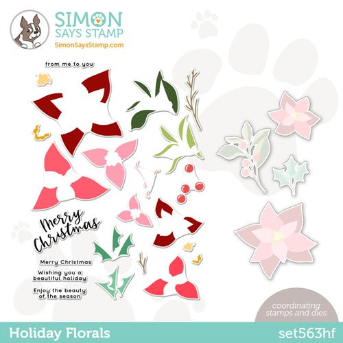 Simon Says Stamp! Simon Says Stamps and Dies HOLIDAY FLORALS set563hf Diecember