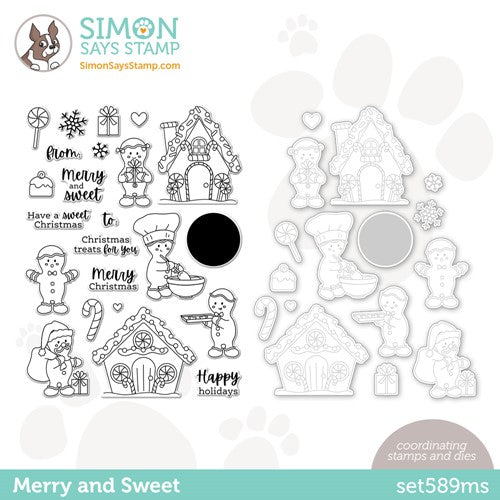 Simon Says Stamp! Simon Says Stamps and Dies MERRY AND SWEET set589ms Diecember