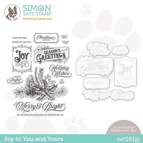 Simon Says Stamp! Simon Says Stamps and Dies JOY TO YOU AND YOURS set561jy Diecember