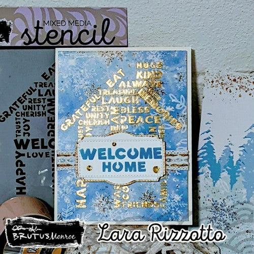 Simon Says Stamp! Brutus Monroe WORDS FROM HOME Mixed Media Stencil bru8774