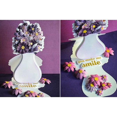 Simon Says Stamp! Poppy Stamps FLORAL VASE POP UP EASEL SET Dies 2552