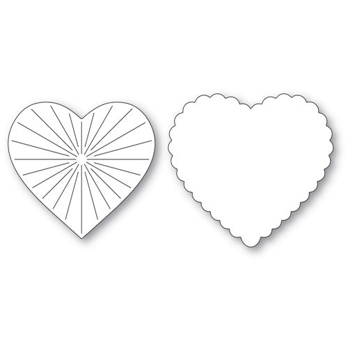 Simon Says Stamp! Poppy Stamps VINTAGE SCALLOPED HEART Dies 2562