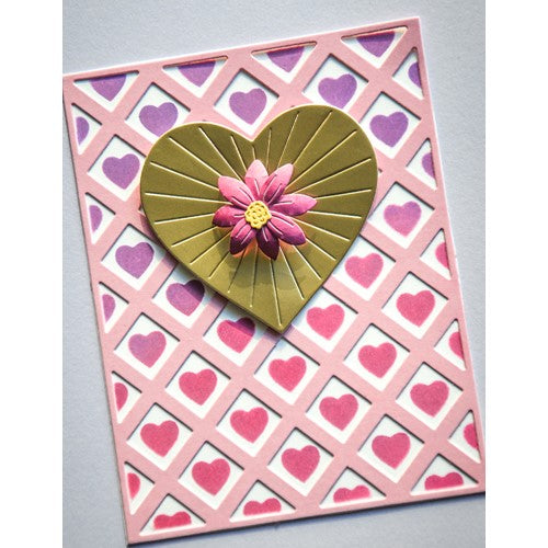 Simon Says Stamp! Poppy Stamps CRISS CROSS HEART Stencil t103