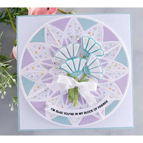 Simon Says Stamp! S5-543 Spellbinders QUILTED STAINED GLASS Etched Dies