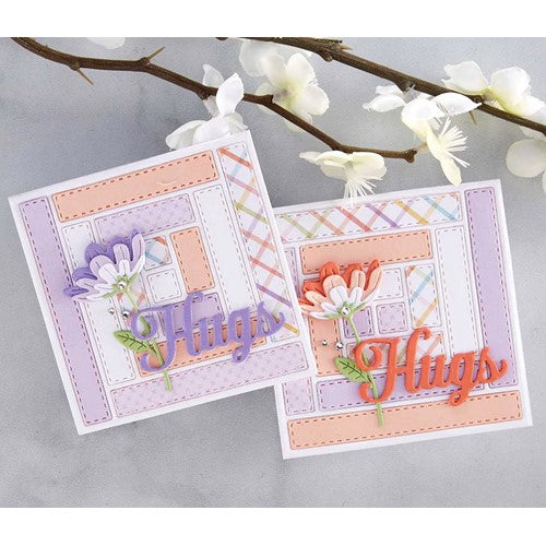 Simon Says Stamp! S5-546 Spellbinders LOG CABIN AND FLOWER MINI QUILTS Etched Dies