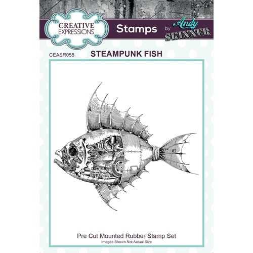 Simon Says Stamp! Creative Expressions STEAMPUNK FISH Cling Stamp ceasr055