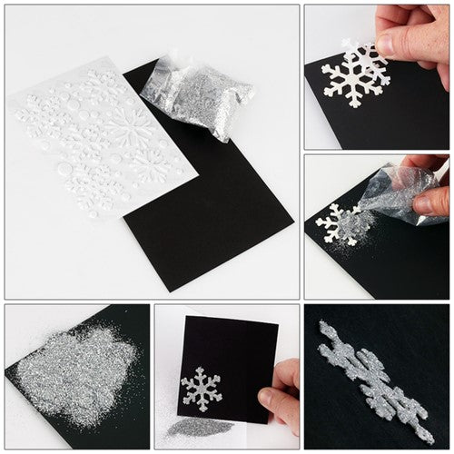 Simon Says Stamp! Scrapbook Adhesives 3D FOAM SNOWFLAKES White Mix 01216