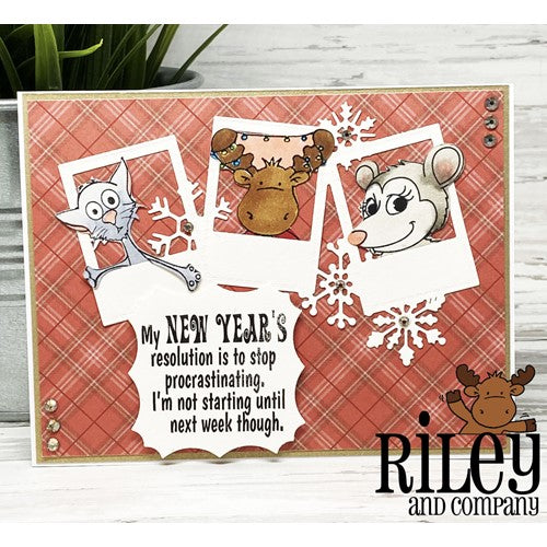 Simon Says Stamp! Riley and Company Funny Bones STOP PROCRASTINATING 2 Cling Rubber Stamp RWD-1088