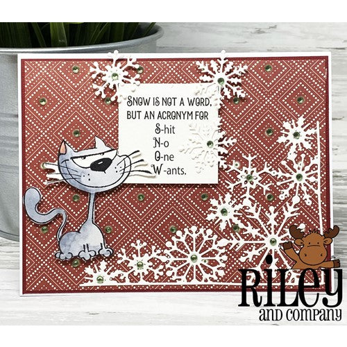 Simon Says Stamp! Riley and Company Funny Bones SNOW Cling Rubber Stamp RWD-1097