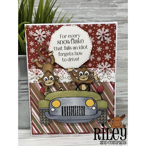 Simon Says Stamp! Riley and Company Funny Bones FORGETTING HOW TO DRIVE Cling Rubber Stamp RWD-1095