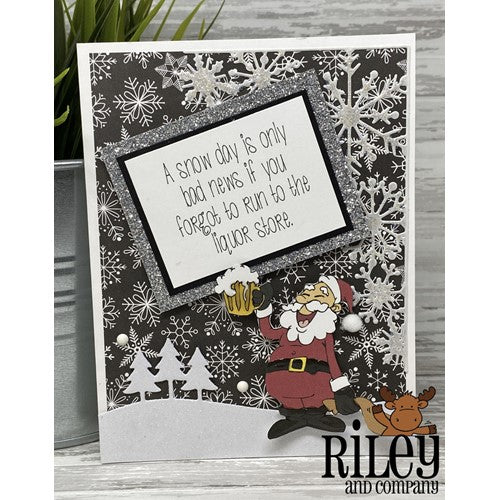 Simon Says Stamp! Riley and Company Funny Bones A SNOW DAY IS ONLY BAD NEWS Cling Rubber Stamp RWD-1103