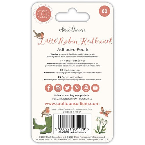 Simon Says Stamp! Craft Consortium LITTLE ROBIN REDBREAST Adhesive Pearls CCAPRL007