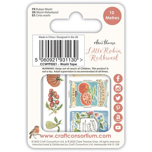 Simon Says Stamp! Craft Consortium LITTLE ROBIN REDBREAST Washi Tapes CCWTPE021