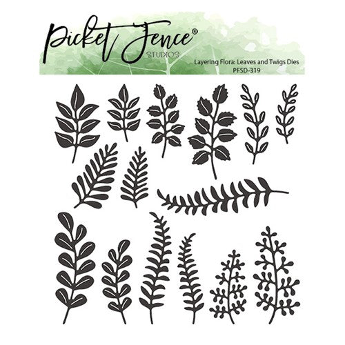Simon Says Stamp! Picket Fence Studios LAYERING FLORA LEAVES AND TWIGS Dies pfsd319