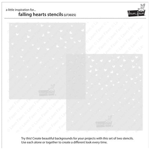 Simon Says Stamp! Lawn Fawn FALLING HEARTS Stencils lf3025