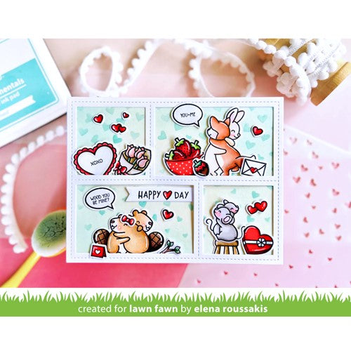 Simon Says Stamp! Lawn Fawn FALLING HEARTS Stencils lf3025