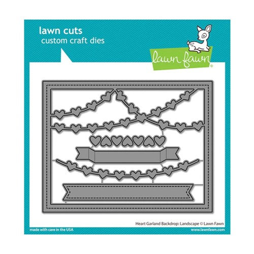 Simon Says Stamp! Lawn Fawn LANDSCAPE HEART GARLAND BACKDROP Die Cut lf3021