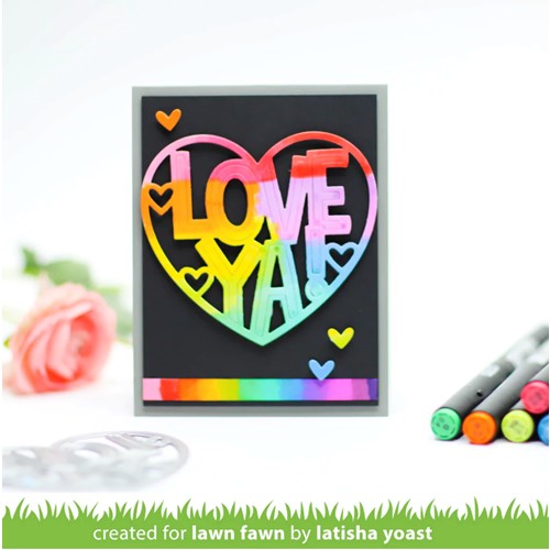 Simon Says Stamp! Lawn Fawn GIANT OUTLINED LOVE YA Die Cut lf3020