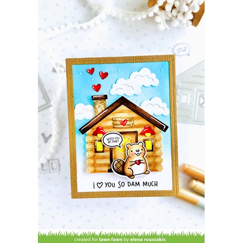 Simon Says Stamp! Lawn Fawn BUILD-A-CABIN Die Cuts lf3018