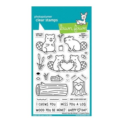 Simon Says Stamp! Lawn Fawn WOOD YOU BE MINE? Clear Stamps lf3011