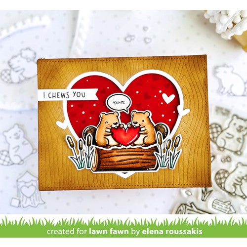 Simon Says Stamp! Lawn Fawn SET WOOD YOU BE MINE? Clear Stamps and Dies lfwbm