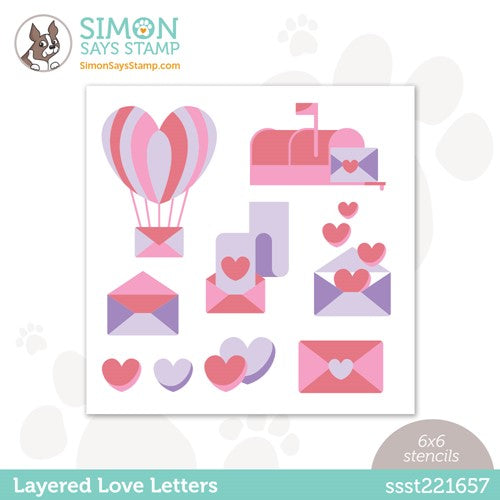 Simon Says Stamp! Simon Says Stamp Stencils LAYERED LOVE LETTERS ssst221657 Hugs