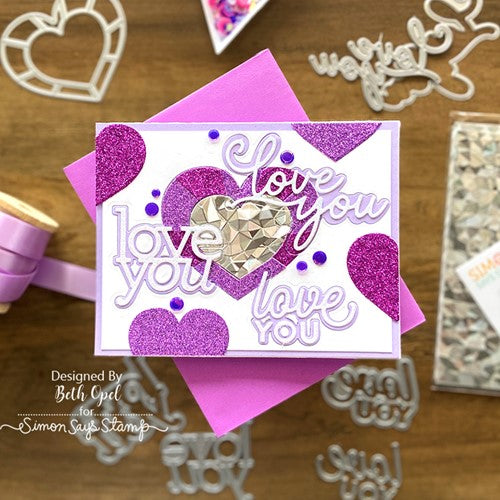 Simon Says Stamp! CZ Design Wafer Dies SWOOPY LOVE YOU czd186 Hugs